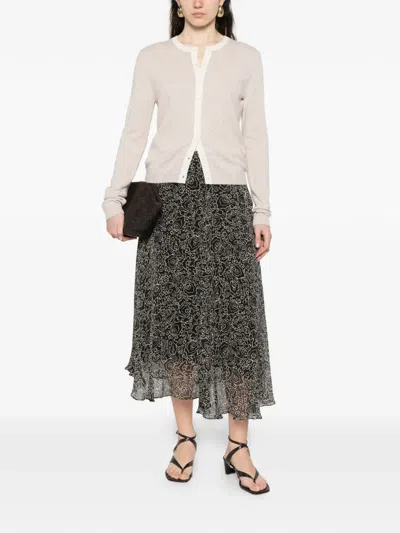 Bompard Button Cardigan In Neutral