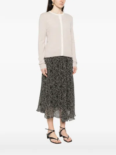 Bompard Button Cardigan In Neutral