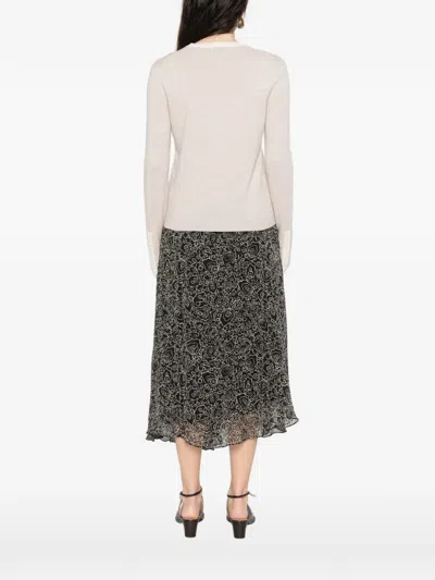 Bompard Button Cardigan In Neutral