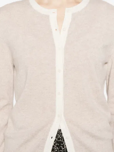 Bompard Button Cardigan In Neutral