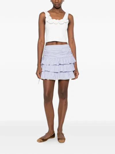 Sandro Floral-appliqué Top In White