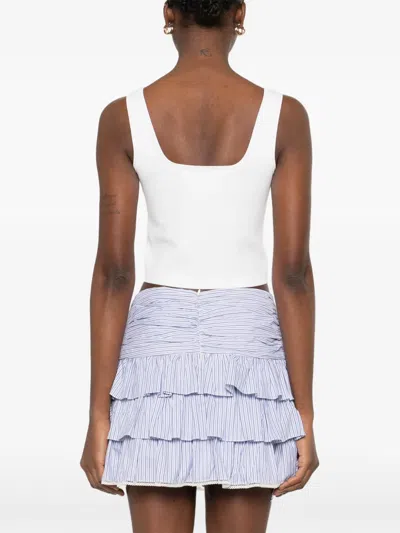 Sandro Floral-appliqué Top In White