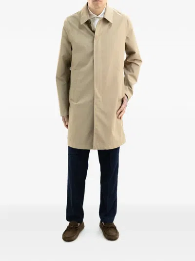 Herno Buttoned Raincoat In Brown