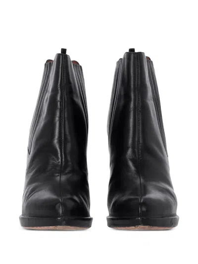 Pre-owned Givenchy Wedge-ankle Leather Boots In Black