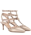 VALENTINO GARAVANI ROCKSTUD METALLIC LEATHER PUMPS,P00218781