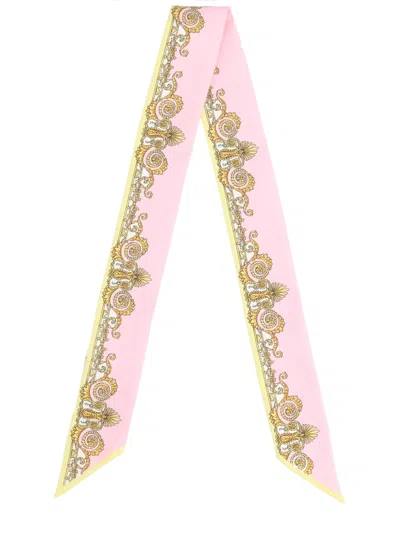 Versace Scarf With Print In Pink