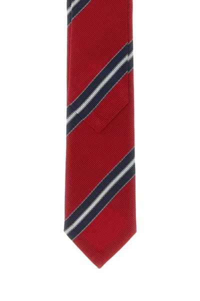 Thom Browne Embroidered Silk Tie In Multi