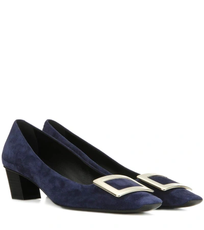 Shop Roger Vivier Belle Vivier Suede Pumps In Blue