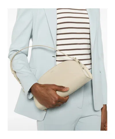 Apc Adjustable-strap Half-moon Shoulder Bag In Neutral