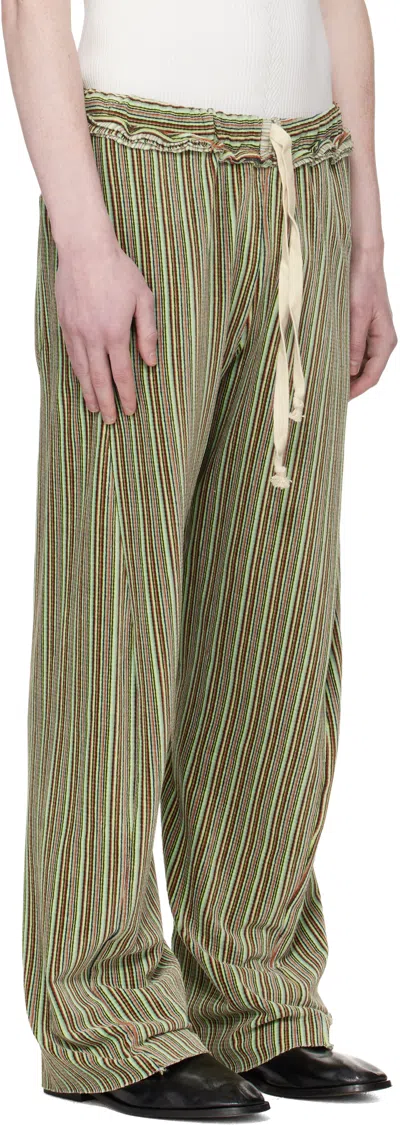 Edward Cuming Green Twisted Track Pants In Multi