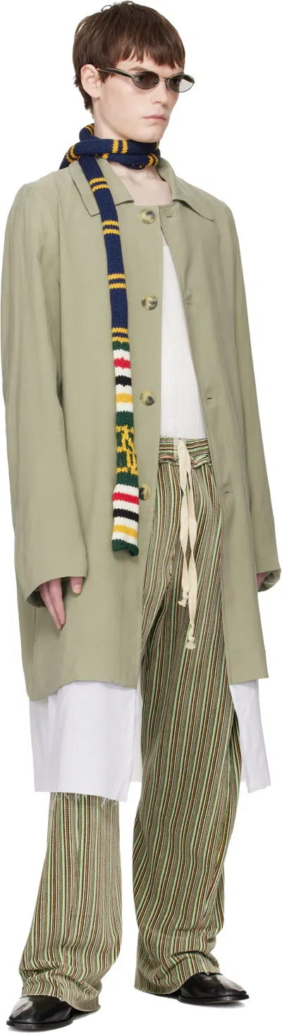 Edward Cuming Green Twisted Track Pants In Multi