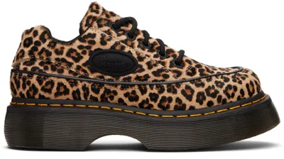 Dr. Martens Beige Leather Rubber Shoes In Animal Print