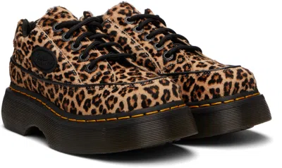 Dr. Martens Beige Leather Rubber Shoes In Animal Print