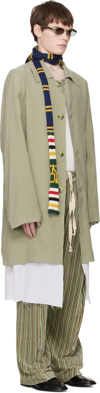 Edward Cuming Beige Exploded Lining Coat In Green
