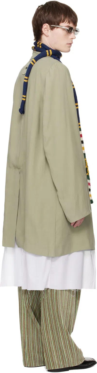 Edward Cuming Beige Exploded Lining Coat In Green