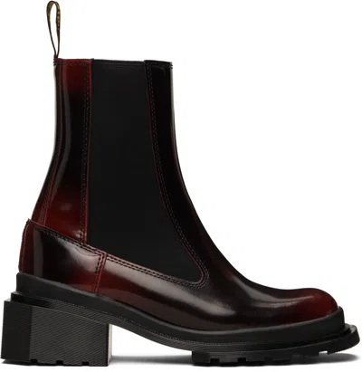 Dr. Martens Damen Maybole Leder Chelsea Stiefel Mit Eckiger Zehenpartie In Rot
