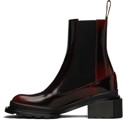 Dr. Martens Damen Maybole Leder Chelsea Stiefel Mit Eckiger Zehenpartie In Rot