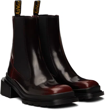 Dr. Martens Damen Maybole Leder Chelsea Stiefel Mit Eckiger Zehenpartie In Rot