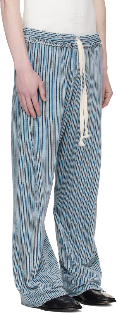 Edward Cuming Blue Twisted Track Pants In Multi
