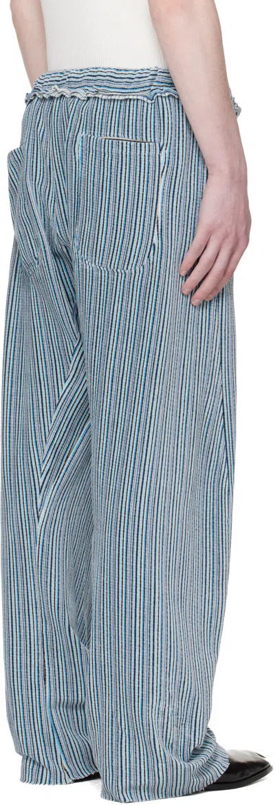 Edward Cuming Blue Twisted Track Pants In Multi
