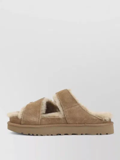 Ugg Chestnut Suede Greenport Cross Strap Sandals In Brown