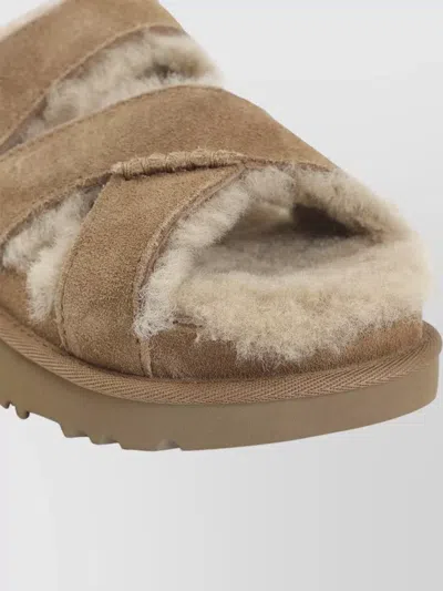Ugg Chestnut Suede Greenport Cross Strap Sandals In Brown