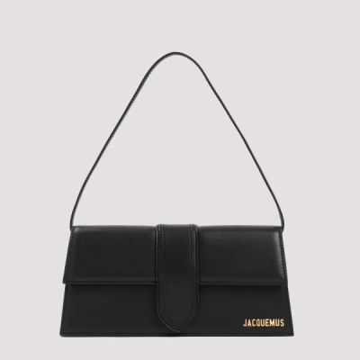 Jacquemus Le Bambino Long Black Shoulder Bag With Removable Shoulder Strap In Leather Woman