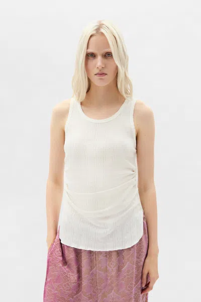 Ann Demeulemeester Mara Wrinkled Cropped Tank Top In Multi
