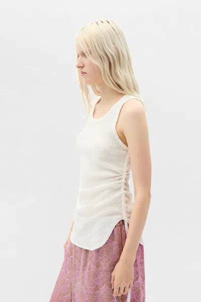 Ann Demeulemeester Mara Wrinkled Cropped Tank Top In Multi