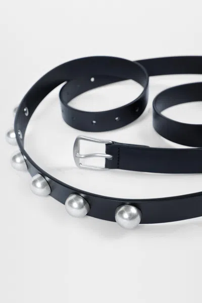 Ann Demeulemeester Giufi Belt With Studs In Metallic