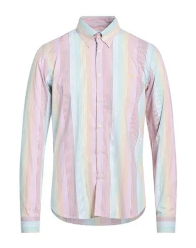 Manuel Ritz Man Shirt Pink Size 16 Cotton, Polyamide, Elastane In Pink