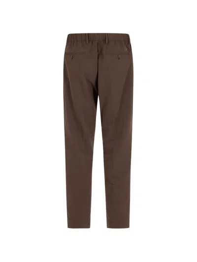 Herno Drawstring Textured Trousers In Brown