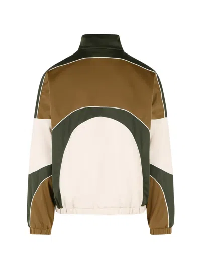 Amiri Track Polyester Cotton Jacket High Collar In Brown