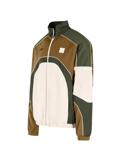 Amiri Track Polyester Cotton Jacket High Collar In Brown