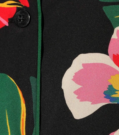 Shop Valentino Printed Silk Top In Multicoloured