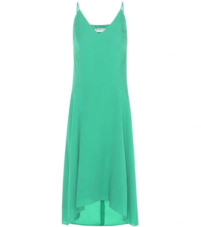 Balenciaga Silk Slip Dress In Green