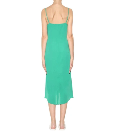 Shop Balenciaga Silk Slip Dress In Green