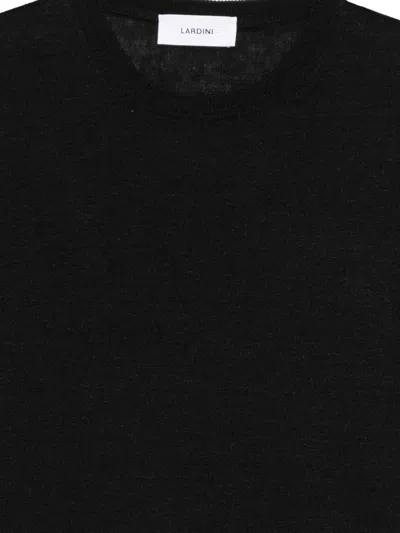 Lardini Crew Neck Knit T Shirt Short Sleeves In Black