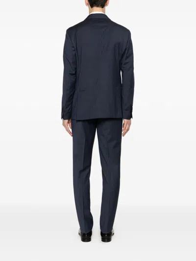 Lardini Double-breasted Suit In Black