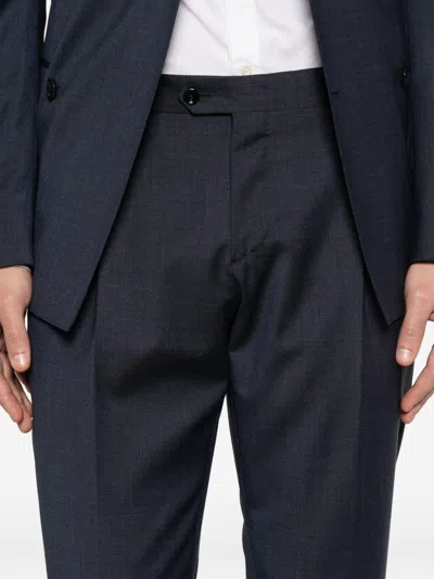 Lardini Double-breasted Suit In Black