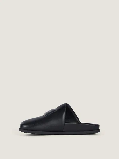 Givenchy Label Flat Mules In Black Nappa Leather Women In Multi