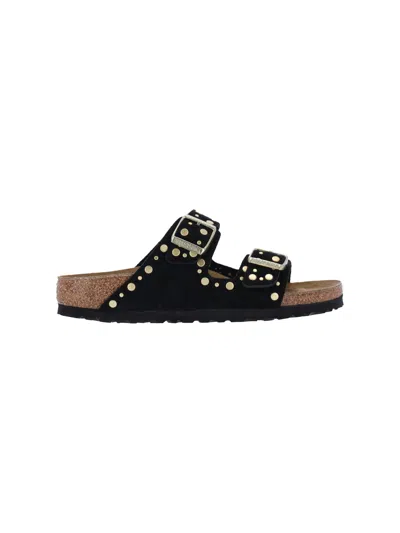 Birkenstock Classic Arizona Sandals With Studded Accents In Black
