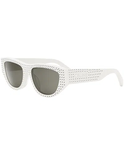 Celine Monochroms Acetate Cat-eye Sunglasses In White