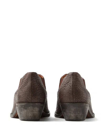 Versace Textured Boots In Brown