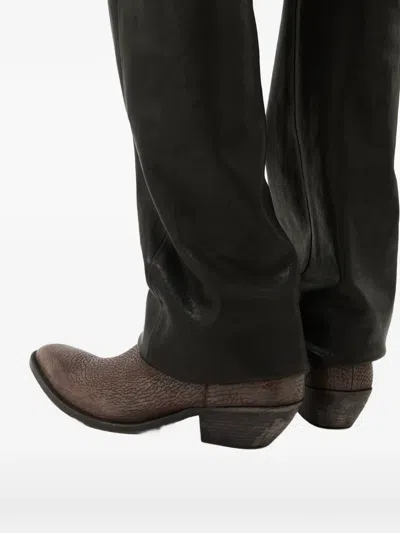 Versace Textured Boots In Brown