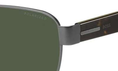 Hugo Boss Boss 60mm Polarized Rectangular Sunglasses In Green