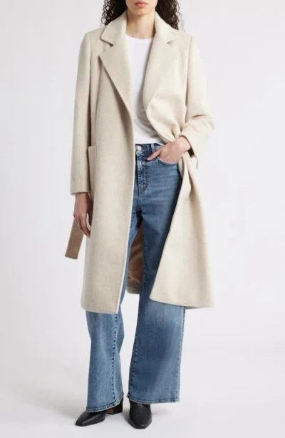 Sam Edelman Longline Wrap Coat In Neutral