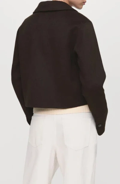 Mango Wool Blend Jacket In Brown