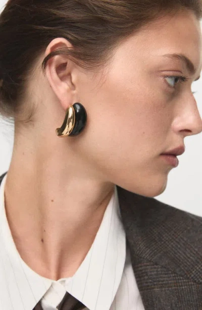 Mango Houndstooth One-button Wool Blend Blazer In Brown