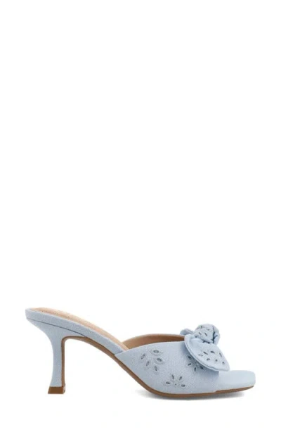 Mia Elyzza Bow Slide Sandal In Blue